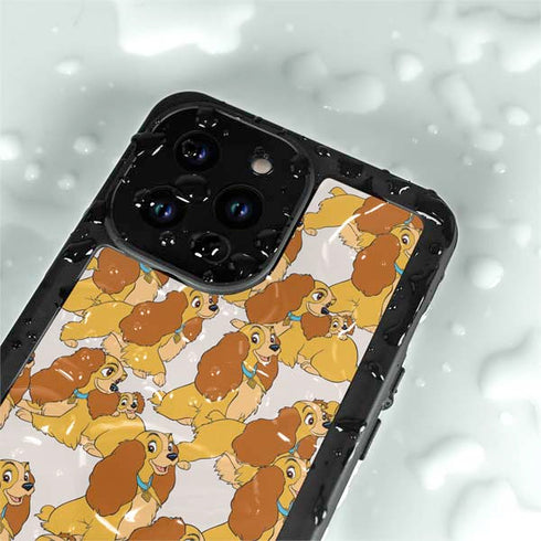 Disney Lady & The Tramp Lady Pattern iPhone 15 Pro Waterproof Case