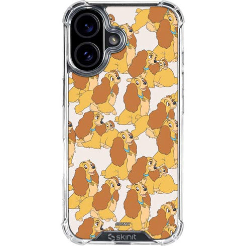 Disney Lady & The Tramp Lady Pattern iPhone 16 Clear Case