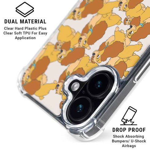 Disney Lady & The Tramp Lady Pattern iPhone 16 Clear Case