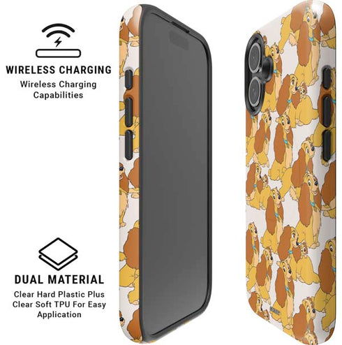 Disney Lady & The Tramp Lady Pattern iPhone 16 Magsafe Impact Case