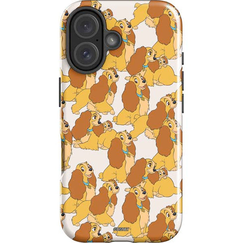 Disney Lady & The Tramp Lady Pattern iPhone 16 Plus Impact Case