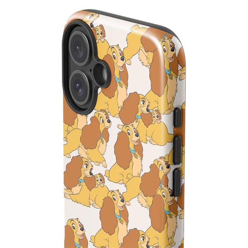 Disney Lady & The Tramp Lady Pattern iPhone 16 Plus Impact Case
