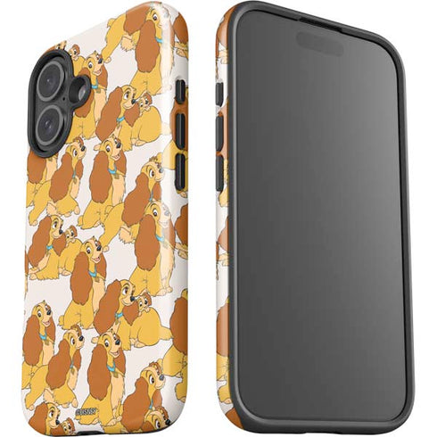 Disney Lady & The Tramp Lady Pattern iPhone 16 Plus Impact Case