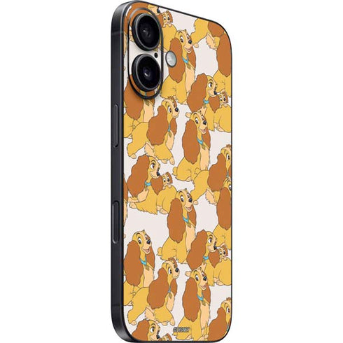 Disney Lady & The Tramp Lady Pattern iPhone 16 Plus Skin