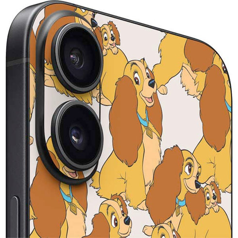 Disney Lady & The Tramp Lady Pattern iPhone 16 Plus Skin