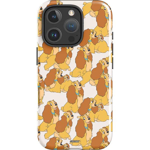 Disney Lady & The Tramp Lady Pattern iPhone 16 Pro Impact Case