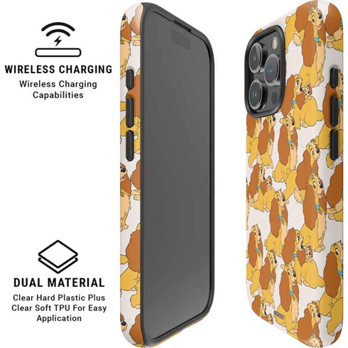 Disney Lady & The Tramp Lady Pattern iPhone 16 Pro Max Magsafe Impact Case