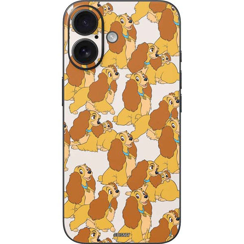 Disney Lady & The Tramp Lady Pattern iPhone 16 Skin