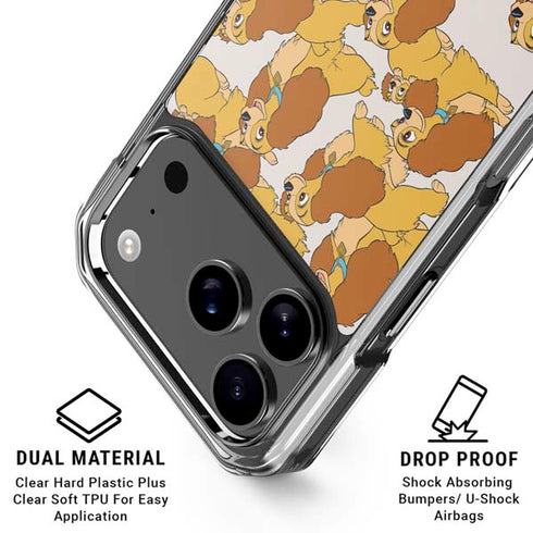 Disney Lady & The Tramp Lady Pattern iPhone 18 Pro Clear Case