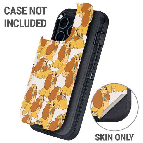 Disney Lady & The Tramp Lady Pattern Otterbox Defender iPhone Skin