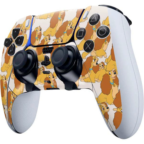 Disney Lady & The Tramp Lady Pattern PS5 DualSense Edge Pro Controller Skin