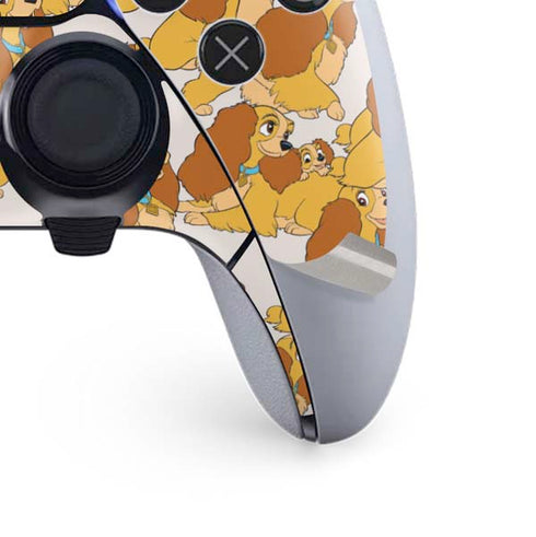 Disney Lady & The Tramp Lady Pattern PS5 DualSense Edge Pro Controller Skin