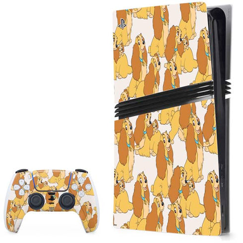 Disney Lady & The Tramp Lady Pattern PS5 Pro Bundle Skin