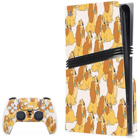 Disney Lady & The Tramp Lady Pattern PS5 Pro Disk Bundle Skin