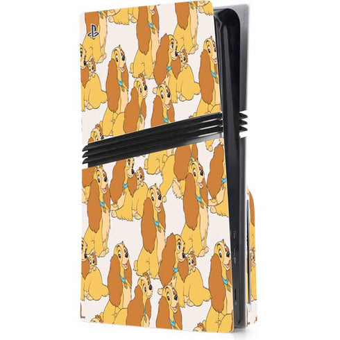 Disney Lady & The Tramp Lady Pattern PS5 Pro Disk Console Skin