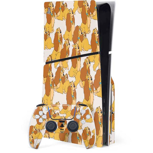 Disney Lady & The Tramp Lady Pattern PlayStation PS5 Skins