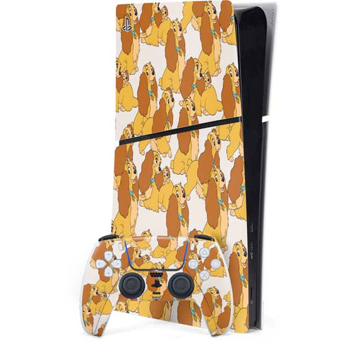 Disney Lady & The Tramp Lady Pattern PlayStation PS5 Skins