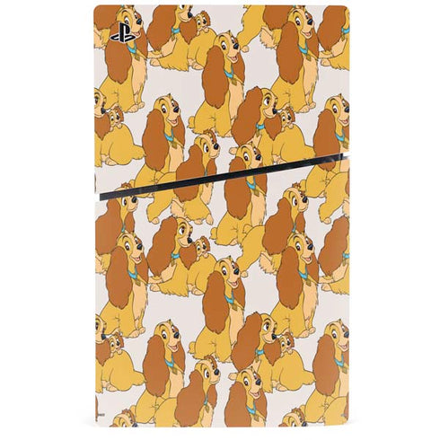 Disney Lady & The Tramp Lady Pattern PS5 Slim Digital Edition Console Skin