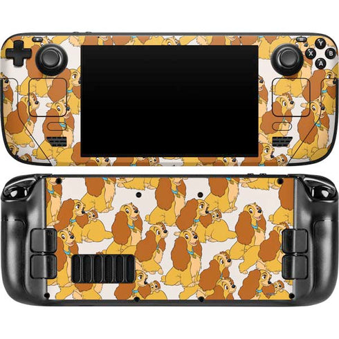 Disney Lady & The Tramp Lady Pattern Steam Deck Handheld Gaming Computer OLED Skin
