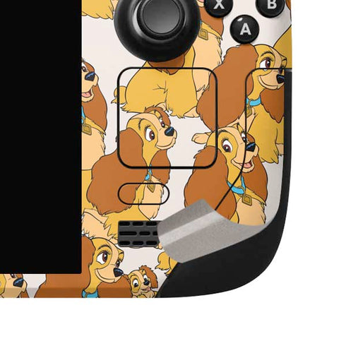 Disney Lady & The Tramp Lady Pattern Steam Deck Handheld Gaming Computer OLED Skin