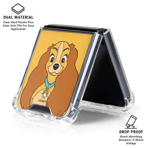 Disney Lady & The Tramp Lady Portrait Galaxy Z Flip7 Clear Case