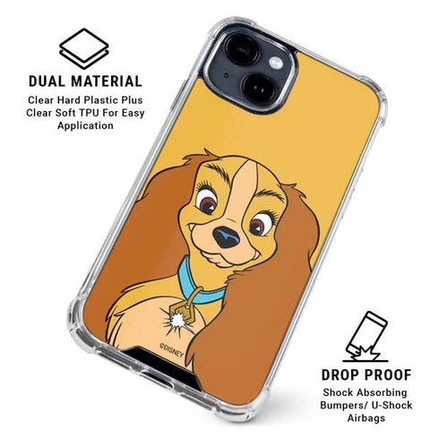 Disney Lady & The Tramp Lady Portrait iPhone 15 Clear Case