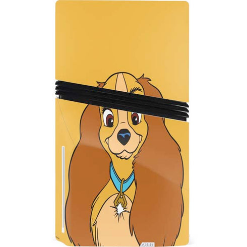 Disney Lady & The Tramp Lady Portrait PS5 Pro Disk Console Skin