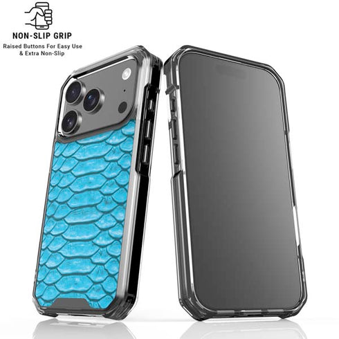 Lagoon Python Animal Print Color Pop iPhone 18 Pro Clear Case