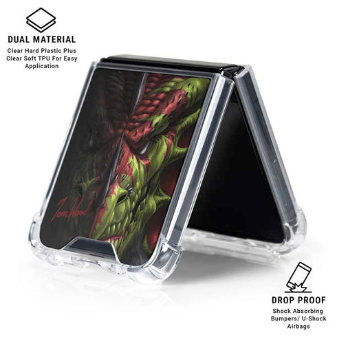Lair of Shadows Dragon by Tom Wood Galaxy Z Flip6 Clear Case