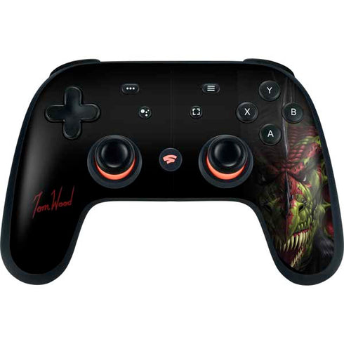 Lair of Shadows Dragon by Tom Wood Google Stadia Controller Skin