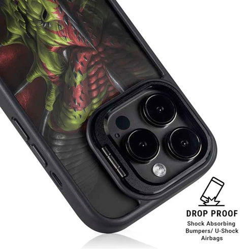 Lair of Shadows Dragon by Tom Wood iPhone 14 Pro Kickstand Case