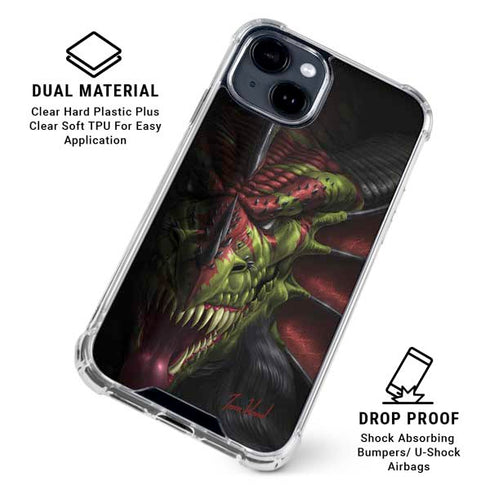 Lair of Shadows Dragon by Tom Wood iPhone 15 Clear Case