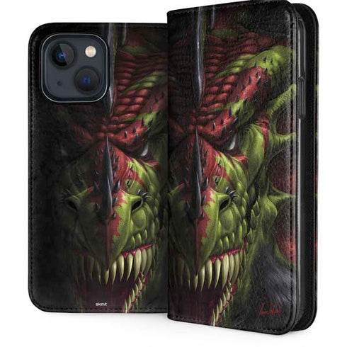 Lair of Shadows Dragon by Tom Wood iPhone 15 Plus Folio Case