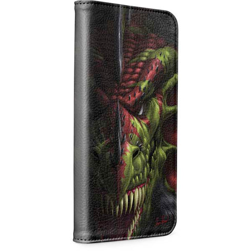 Lair of Shadows Dragon by Tom Wood iPhone 15 Plus Folio Case