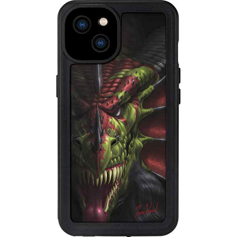 Lair of Shadows Dragon by Tom Wood iPhone 15 Plus Waterproof Case