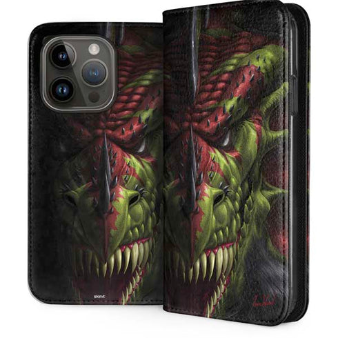 Lair of Shadows Dragon by Tom Wood iPhone 15 Pro Folio Case