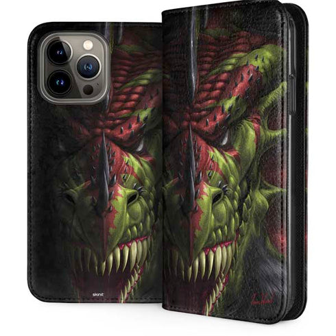 Lair of Shadows Dragon by Tom Wood iPhone 15 Pro Max Folio Case