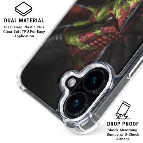 Lair of Shadows Dragon by Tom Wood iPhone 16 Clear Case
