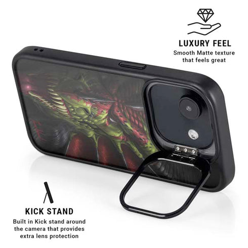 Lair of Shadows Dragon by Tom Wood iPhone 16e Kickstand Case
