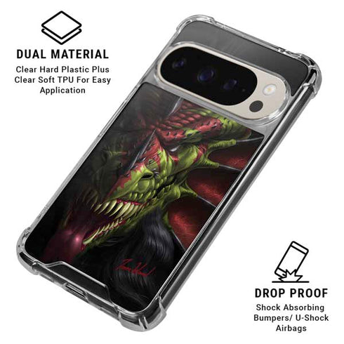 Lair of Shadows Dragon by Tom Wood Pixel 9 Pro XL Clear Case