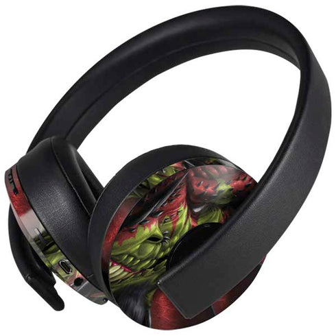 Lair of Shadows Dragon by Tom Wood PlayStation 4 Gold Wireless Headset Skin
