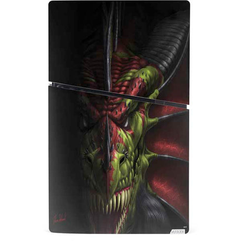 Lair of Shadows Dragon by Tom Wood PS5 Slim Digital Edition Console Skin