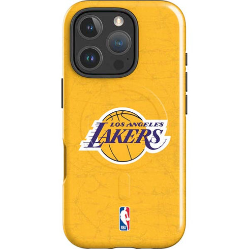 NBA Los Angeles Lakers Distressed iPhone 16 Pro Max Magsafe Impact Case