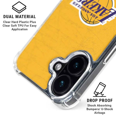 NBA Los Angeles Lakers Distressed iPhone 17 Clear Case