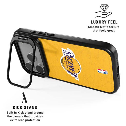 NBA Los Angeles Lakers Distressed iPhone 17 Pro Kickstand Case