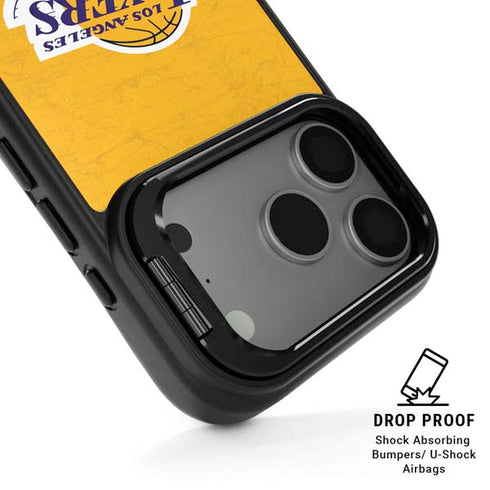 NBA Los Angeles Lakers Distressed iPhone 17 Pro Kickstand Case
