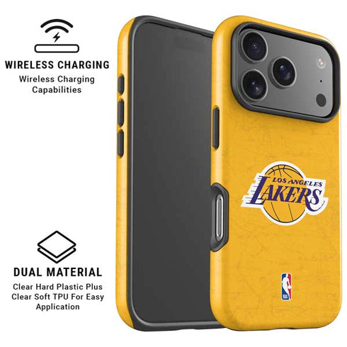 NBA Los Angeles Lakers Distressed iPhone 17 Pro Magsafe Impact Case