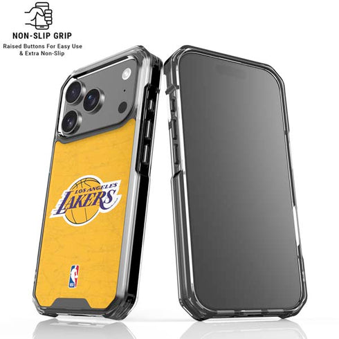 NBA Los Angeles Lakers Distressed iPhone 17 Pro Max Clear Case