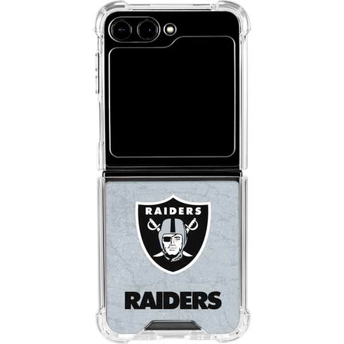 NFL Las Vegas Raiders - Alternate Distressed Galaxy Z Flip6 Clear Case