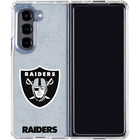 NFL Las Vegas Raiders - Alternate Distressed Galaxy Z Fold5 5G Clear Case